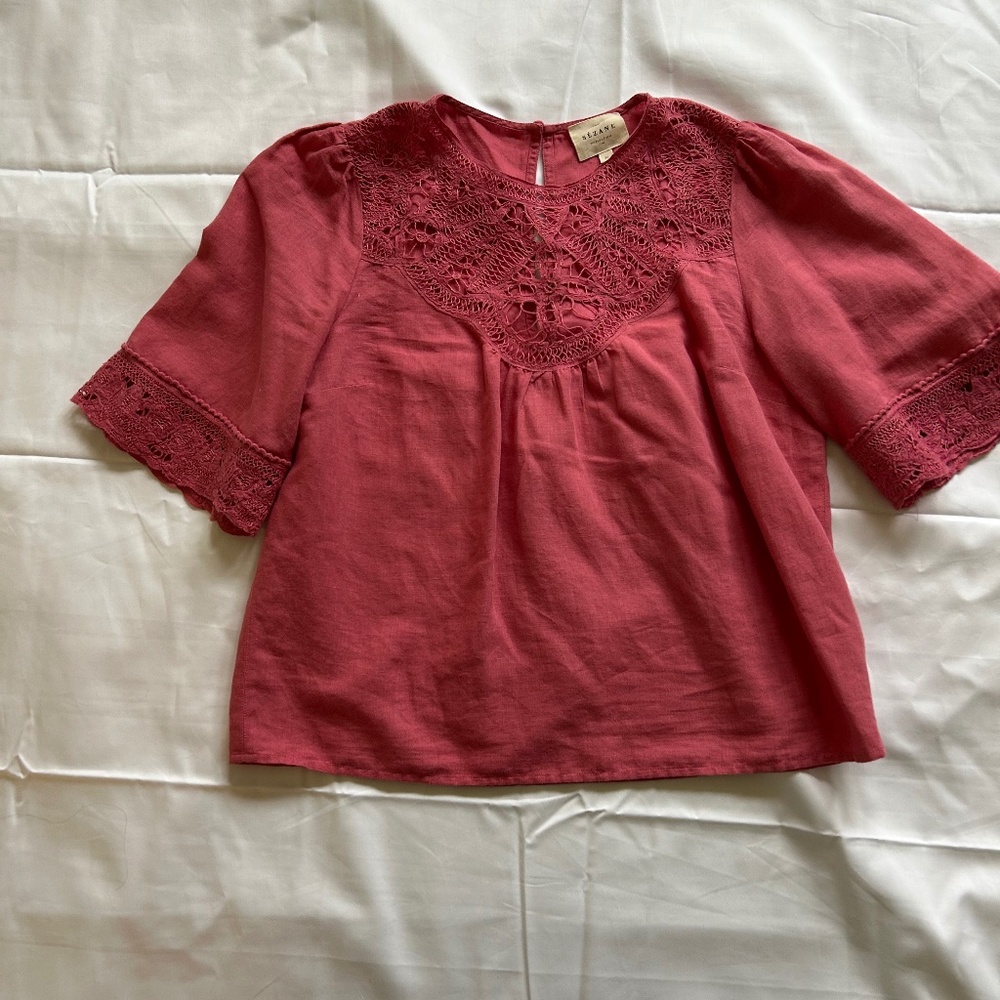 Sezane Milani Rosewood Top Size 36